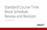 Standard Course Time Block Schedule: Review and Time Block...آ  project. September: Share a draft standard