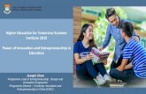 Higher Education for Tomorrow Summer Institute 2019 Power of … · 2019-06-19 · Evaluation Risk Management Governance and growth Entrepreneurship: ... Methodology of Entrepreneurship