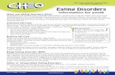 Eating Disorders - CHEO Eating disorders often begin with worries about the food you are eating or your