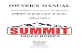 Safety, Installation, Maintenance, and Operation 10629 ... · Safety, Installation, Maintenance, and Operation 10629 Telescopic Crane Manual # 700-20010 Revision Date 09/14/12 Summit