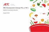 MK Restaurant Group PCL ( Mm.listedcompany.com/misc/presentations/20190813-m... · 2Q2019 Presentation Results August 2019 MK Restaurant Group PCL (“M”) Company Presentation.