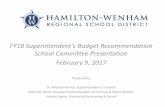 FY18 Superintendent’s Budget Recommendation · FY18 Budget Superintendent’s Recommendation Level Service Budget What Does “Level Service” Mean? Level Service is a continuation
