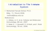 Introduction to The Immune System - kauDr. Mohamed Farouk Elshal Immunity • Immunity – The ability of the body to fight infection and/or foreign invaders by producing antibodies
