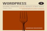 WordPress: Chapter 3 · mits to the WordPress repository. Notable commits included Word-Press’ branding, Mike’s b2links hack, which remained in Word-Press until it was no longer