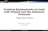 Treating Deployments as Code with Puppet and the Atlassian ...schedule2012.rmll.info/IMG/pdf/puppetcamp-geneva... · Atlassian Bamboo Feature Environments (Branches) Effortlessly