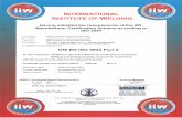 INTERNATIONAL INSTITUTE OF WELDING · Certificate number and revision status: 2/IT/129 Rev. 4 First issue date : 22 November 2007 Current issue date : 28 September 2016 Date of expiry