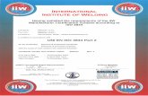 INTERNATIONAL INSTITUTE OF WELDING · Certificate number and revision status: 2/IT/571 Rev. 1 First issue date : 10 December 2014 Current issue date : 6 December 2017 Date of expiry