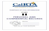PERSONAL AND CONFIDENTIAL RECORDS · - This document is designed to allow the listing of the personal and confidential records of two individuals with some page duplication and addenda