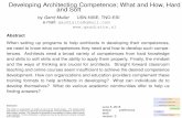 Developing Architecting Competence; What and How, Hard and Soft · 2018-06-05 · Developing Architecting Competence; What and How, Hard and Soft by Gerrit Muller USN-NISE, TNO-ESI