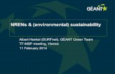NRENs & (environmental) sustainability - TERENADoing good for society General description NRENs look at the bigger picture. We want to go beyond ICT and help improve (environmental)