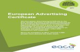 eooa EUROPEAN ADVERTISING CERTIFICATE IN …...advertising, marketing or communications role: from recent graduates and young professionals in their first years to people moving into