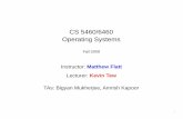 CS 5460/6460 Operating Systemsmflatt/past-courses/cs5460/lecture2.pdfFile System Secondary storage devices (disks) are too crude to use directly for long term storage. • The ﬁle