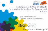 Examples of SAAS on cloud: dynamically scaling R, Galaxy and … · 2012-09-21 · Matlab distributed computing service Preliminary investigations with Mathworks company using their