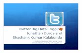 Twitter Big Data Logging Jonathan Durda and …cis.csuohio.edu/~sschung/cis612/CIS612Presentation...Twitter Big Data Logging Jonathan Durda and Shashank Kumar Kalakuntla Under the