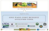ONE PAGE COST BENEFIT ANALYSIS TOOL - Food Networkngfn.org/resources/ngfn-cluster-calls/one-page-cost... · ONE PAGE COST BENEFIT ANALYSIS TOOL An NGFN Webinar August 20, 2015