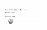 UR Financials Project...2014/11/19  · UR Financials Demo Days –November 2014 Project Champion Responsibilities As UR Financials progresses, Project Champions will play an increasingly