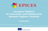 European Platform for Innovation and Collaboration between ...€¦ · Workshop – WEEF 2015 – Florence – September 21, 2015 Introduction [WEEF 2015 – Florence – 21/09/2015