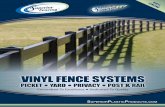 VINYL FENCE SYSTEMS · 2016-02-29 · Height Options: 36" or 48" NEW ENGLAND PICKET FENCE New England Concave Picket Fence 2" x 4" Routed Top Rail 2" x 6" Routed Bottom Rail 1½"