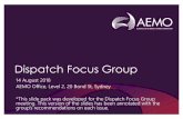 Dispatch Focus Group - AEMO · 8/14/2018  · Dispatch Focus Group 14 August 2018 AEMO Office, Level 2, 20 Bond St, Sydney *This slide pack was developed for the Dispatch Focus Group