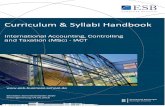 Curriculum & Syllabi Handbook · M1.1 International Business Research 2 2 30 60 Seminar Engl. HA (PA/RE) 2/90 M1.2 Controlling & Finance 8 8 120 240 CA / RE / KL (1h) 8/90 M1.2.1