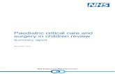 Paediatric critical care and surgery in children …...4 | Paediatric critical care and surgery in children review: Summary report 2. Foreword Since qualifying as a doctor I have already