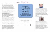 What is MDTP (McNeill Dysphagia Therapy McNeill Dysphagia ...€¦ · What is MDTP (McNeill Dysphagia Therapy Program)? MDTP is a systematic exercise-based approach to dysphagia therapy