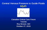 Central Venous Pressure to Guide Fluids Myth - …...Central Venous Pressure to Guide Fluids Myth Canadian Critical Care Forum Toronto Roy Brower, MD October 27, 2015 Case Presentation
