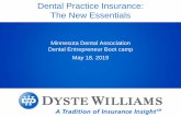 Dental Practice Insurance: The New Essentials · Dental Practice Insurance: The New Essentials Minnesota Dental Association Dental Entrepreneur Boot camp May 18, 2019. Goals of this