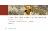Health Authority Inspection Management€¦ · Health Authority Inspection Management GMP Inspection practices ... and practices, key systems, metrics, and indicators emerge as critical