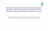 Climate Change research and observations in the Seventh ... · – Future CO 2-uptake by oceans under various climate conditions (2011) • CCTAME – impacts of agricultural, climate,