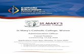 St Mary's Catholic College, Woree · Covering Letter (Maximum 2 Pages) ... reference is defined as a Parish Priest, Bishop or member of a religious order. We reserve the right to