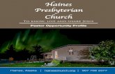 Haines Presbyterian Church - ECO › static › media › uploads › hainespccifrev.pdfHaines Presbyterian Church is a caring family of believers in ECO: a Covenant Order of Evangelical