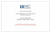 Faculty of Education (Bachelor of Education B.Ed.) · Mary Immaculate College Module Offering for International Students 2020/2021 Programme. Faculty of Education (Bachelor of Education