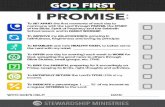 GOD FIRST I PROMISE€“-english.pdfI PROMISE: 10 To SET APART the ﬁrst moments of each day to commune with the Lord through PRAYER, the STUDY of the Bible, Spirit of Prophecy and