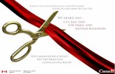 We heard you: Cut red tape for small and medium businesses · business owners, bookkeepers, and accountants in more than 20 cities across the country: from Surrey, Québec, and St.