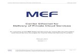 MEF Carrier Ethernet for Delivery of Private Cloud Services · 2013-09-05 · Carrier Ethernet has become the wide area networking technology of choice for delivery of business-class