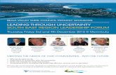 LEADING THROUGH UNCERTAINTY SOUTH EAST REGION LEADERSHIP … · 2015-11-16 · LEADING THROUGH UNCERTAINTY SOUTH EAST REGION LEADERSHIP FORUM Thursday, Friday 3rd and 4th December