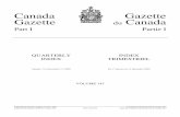 Canada Gazette du Canadagazette.gc.ca/rp-pr/p1/2009/g1-143q4.pdf · Index This Quarterly Index of the Canada Gazette covers edition numbers 40 to 52. The date and page numbers of