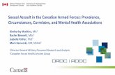 Sexual Assault in the Canadian Armed Forces: Prevalence, … · 2018-07-11 · Kimberley Watkins, MA1 Rachel Bennett, MSc2 Isabelle Richer, PhD1 Mark Zamorski, MD, MHSA2 1Director
