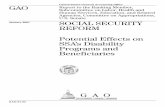 GAO-01-35 Social Security Reform: Potential Effects on SSA ... · proposals on the Social Security Disability Insurance (DI) program or on the benefits that disabled beneficiaries