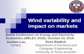 Wind variability and impact on markets - DIW Berlin: Startseite€¦ · Wind variability and impact on markets Berlin Conference on Energy and Electricity Economics (BELEC 2016),
