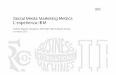Social Media Marketing Metrics L’esperienzaIBM · 1. Identificare sin dall’inizio l’obiettivo da raggiungere nei diversi progetti in cui sono impiegati i social media 2. Stabilire