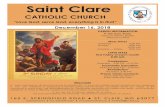 Saint Clare · 12/16/2018  · Monday, December 24th — 4:30 pm Midnight Tuesday, December 25th — 9:00 am (There is no 8:00 am Mass on Christmas Day) New Years Mass Schedule: Monday,