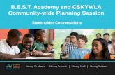 B.E.S.T. Academy and CSKYWLA Community-wide Planning Session · Community-wide Planning Session Stakeholder Conversations. Welcome and Introductions •Angela Smith, Facilitator ...