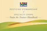SPECIALTY CROPS Train the Trainer Handbook€¦ · The Pesticide Stewardship of Specialty Crops Train the Trainer Handbook | Module 2 14 BACKPACK OR HANDHELD SPRAYER CALIBRATION One