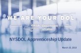 NYSDOL Apprenticeship Update - Government of New York€¦ · NYSDOL Apprenticeship Update March 19, 2019. Date Signatory List Submittal and Maintenance of Lists. ... apprenticeships