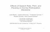 Effects of Speech Rate, Pitch, and Pausing on Survey ...benki/pubs/Benki_et_al_AAPOR2011_final_slides.pdf · AAPOR 66th Annual Conference, 14 May 2011, Phoenix. 1 Effects of Speech