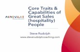 Core Traits & Capabilities of Great Sales (hospitality) People · Monday, May 15, 2017 Steve Rudolph  Core Traits & Capabilities of Great Sales (hospitality) People