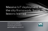 José Antonio Galache University of Cantabria … · 2015-12-10 · massive IoT data •Generate an intercontinental FT, including IoT resources from pilot cities and using cloud
