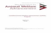 Certified Animal Welfare Administrator (CAWA) Program · Certified Animal Welfare Administrator (CAWA) Program Applicant Guide 4 The Association for Animal Welfare Advancement 5/19